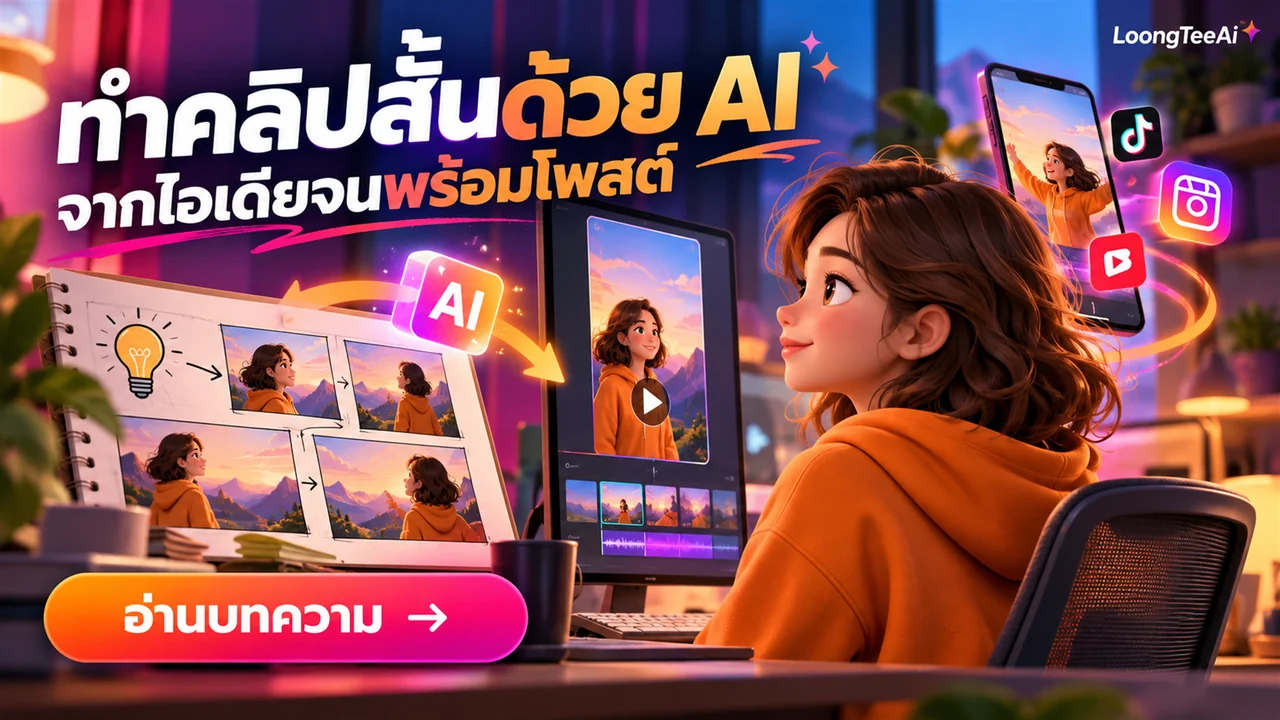 ทำคลิปสั้นด้วย AI ตั้งแต่ไอเดียจนโพสต์ คู่มือครบสำหรับคนอยากได้ยอดวิวโดยไม่ต้องเก่งตัดต่อ