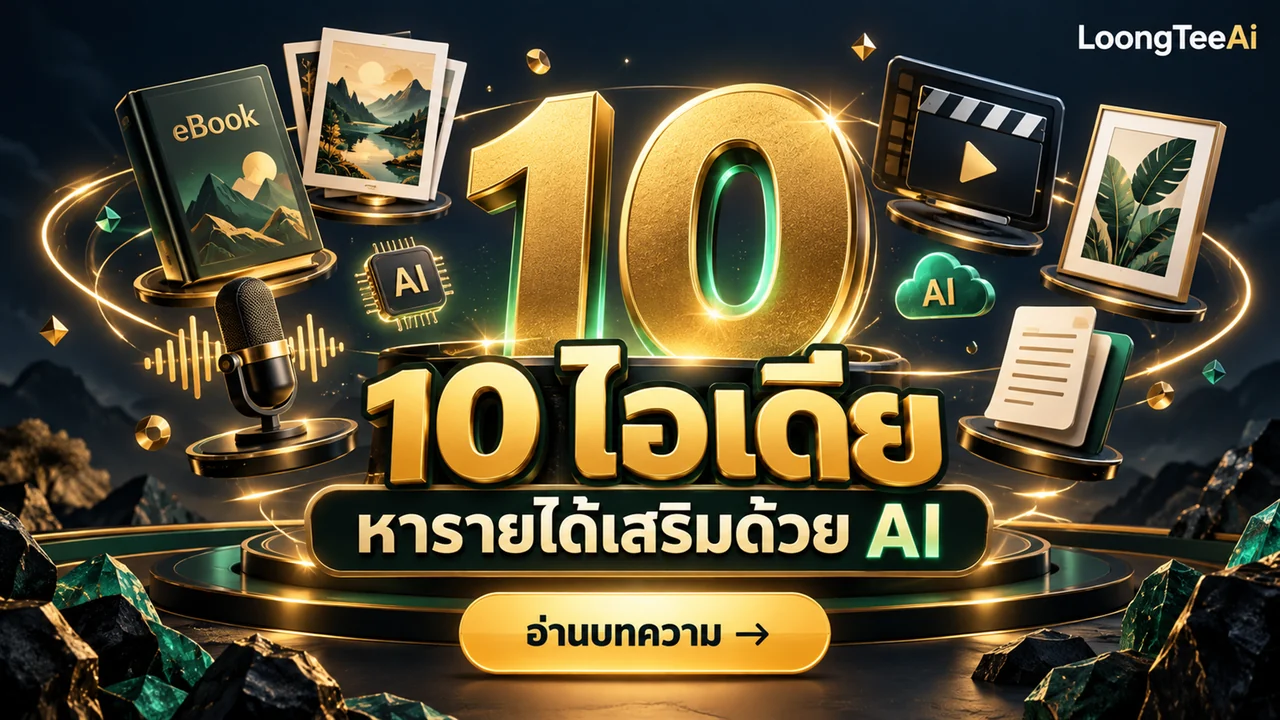 10 ไอเดียหารายได้เสริมด้วย AI ที่คนไทยเริ่มได้จริง พร้อมวิธีเลือกและลงมือทีละขั้น