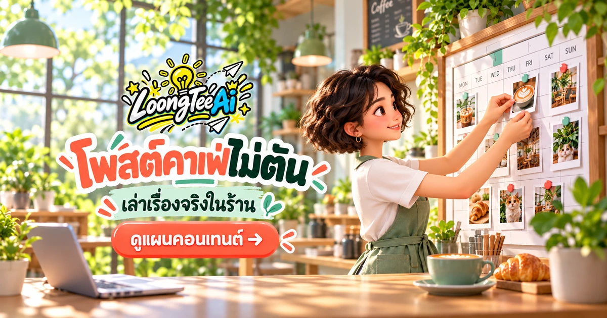 วางปฏิทินคอนเทนต์คาเฟ่ด้วย AI จากเรื่องจริงในร้าน