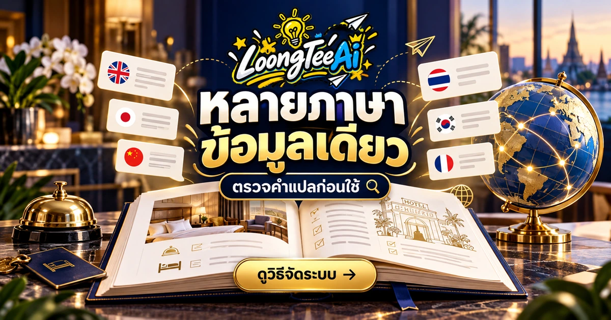 วางระบบข้อมูลที่พักหลายภาษาและตรวจคำแปลด้วย AI