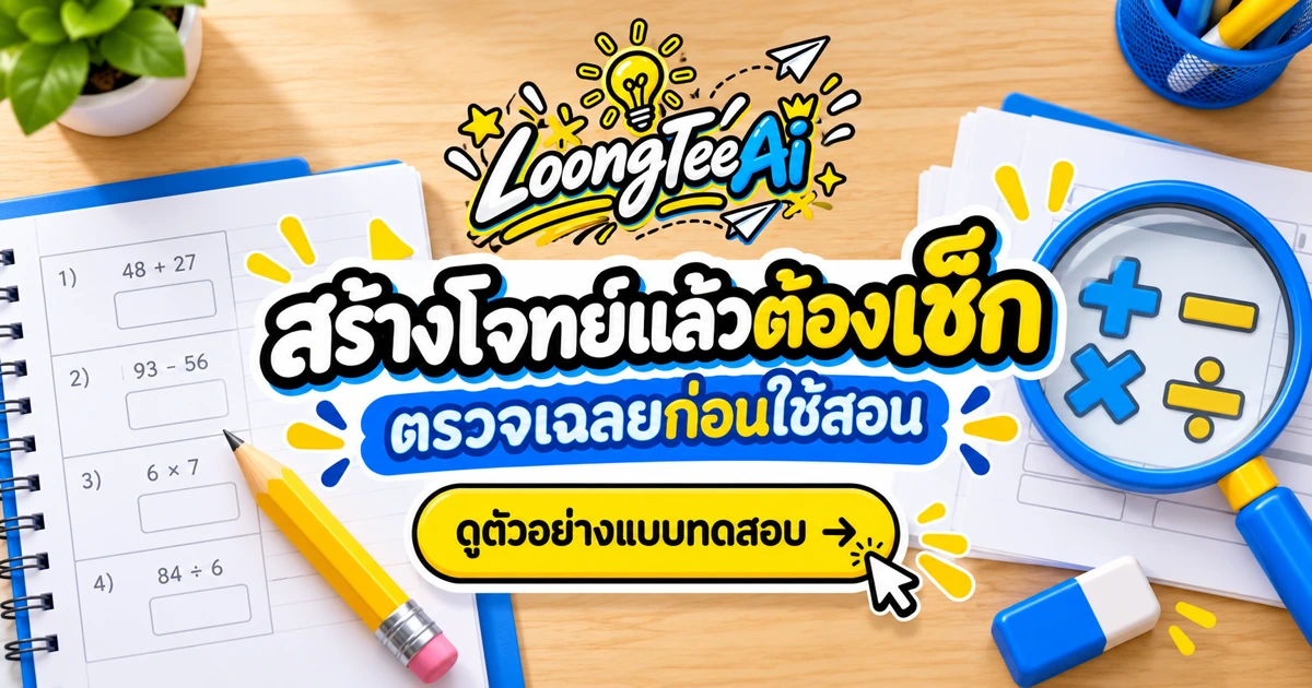 สร้างแบบทดสอบพื้นฐานด้วย AI แล้วตรวจเฉลย