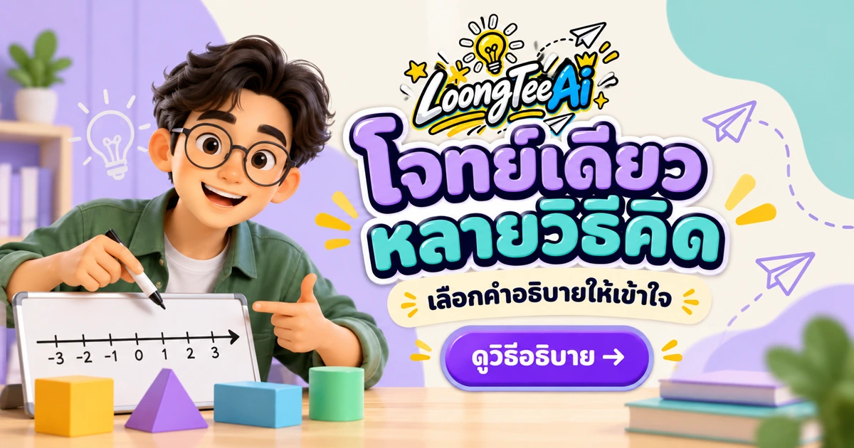 ทำคำอธิบายโจทย์หลายวิธีด้วย AI