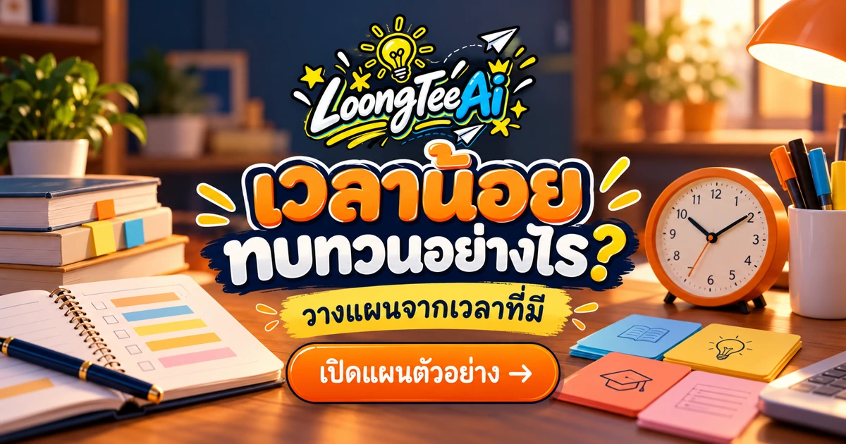 วางแผนทบทวนก่อนสอบด้วย AI ตามเวลาที่มี