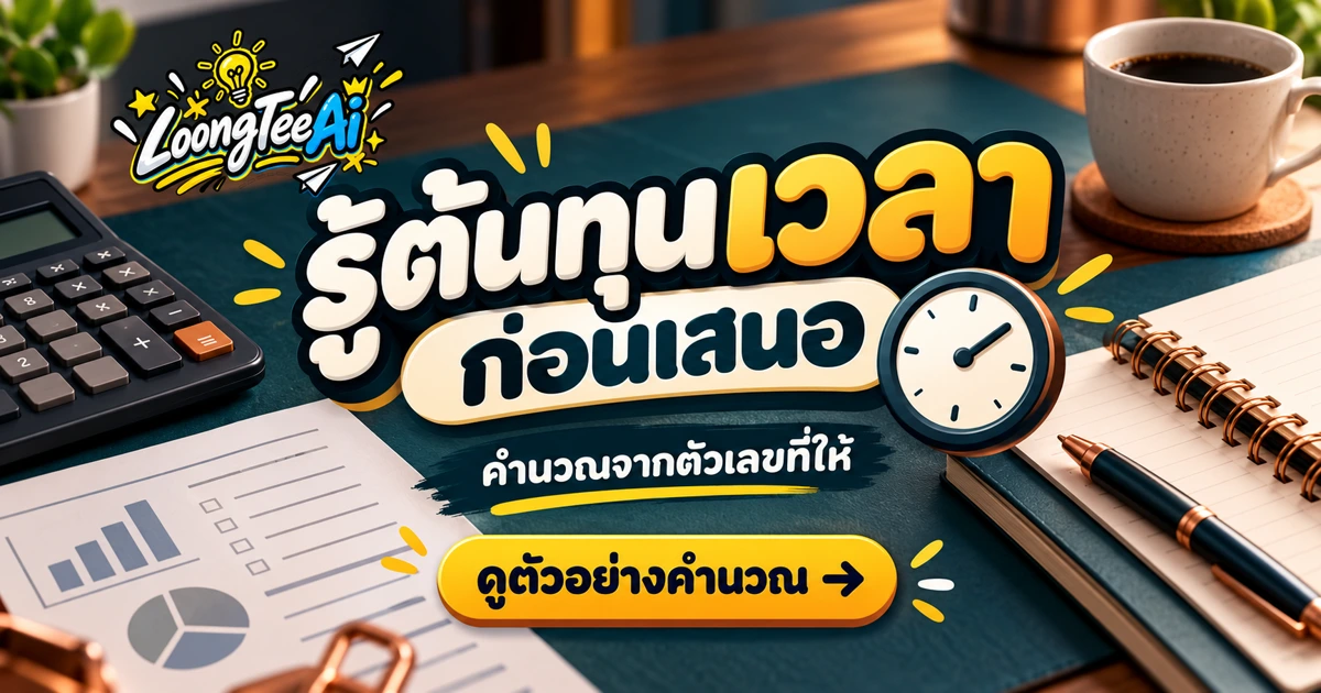 คำนวณต้นทุนเวลางานฟรีแลนซ์ด้วย AI จากตัวเลขสมมติ