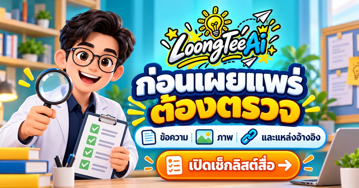 ทำเช็กลิสต์ตรวจสื่อสุขภาพก่อนเผยแพร่ด้วย AI