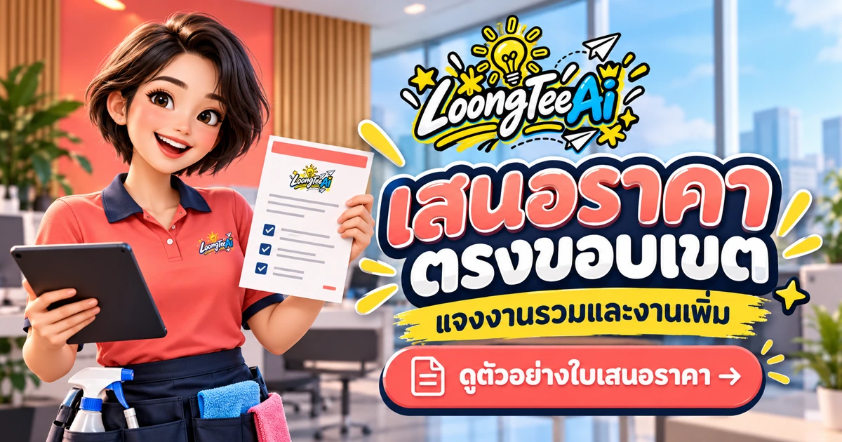 ร่างใบเสนอราคางานทำความสะอาดด้วย AI จากขอบเขตจริง