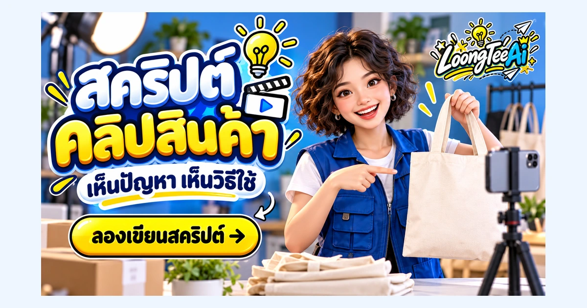 เขียนสคริปต์คลิปสินค้า AI แบบสาธิตปัญหาและทางแก้