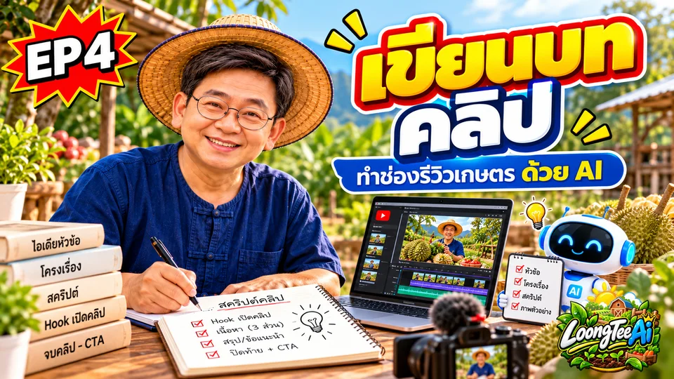 EP4 เขียนสคริปต์คลิปด้วย AI ให้คนดูอยู่จนจบ