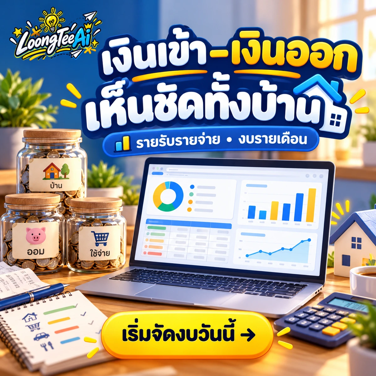 เทมเพลตรายรับรายจ่าย ครอบครัว