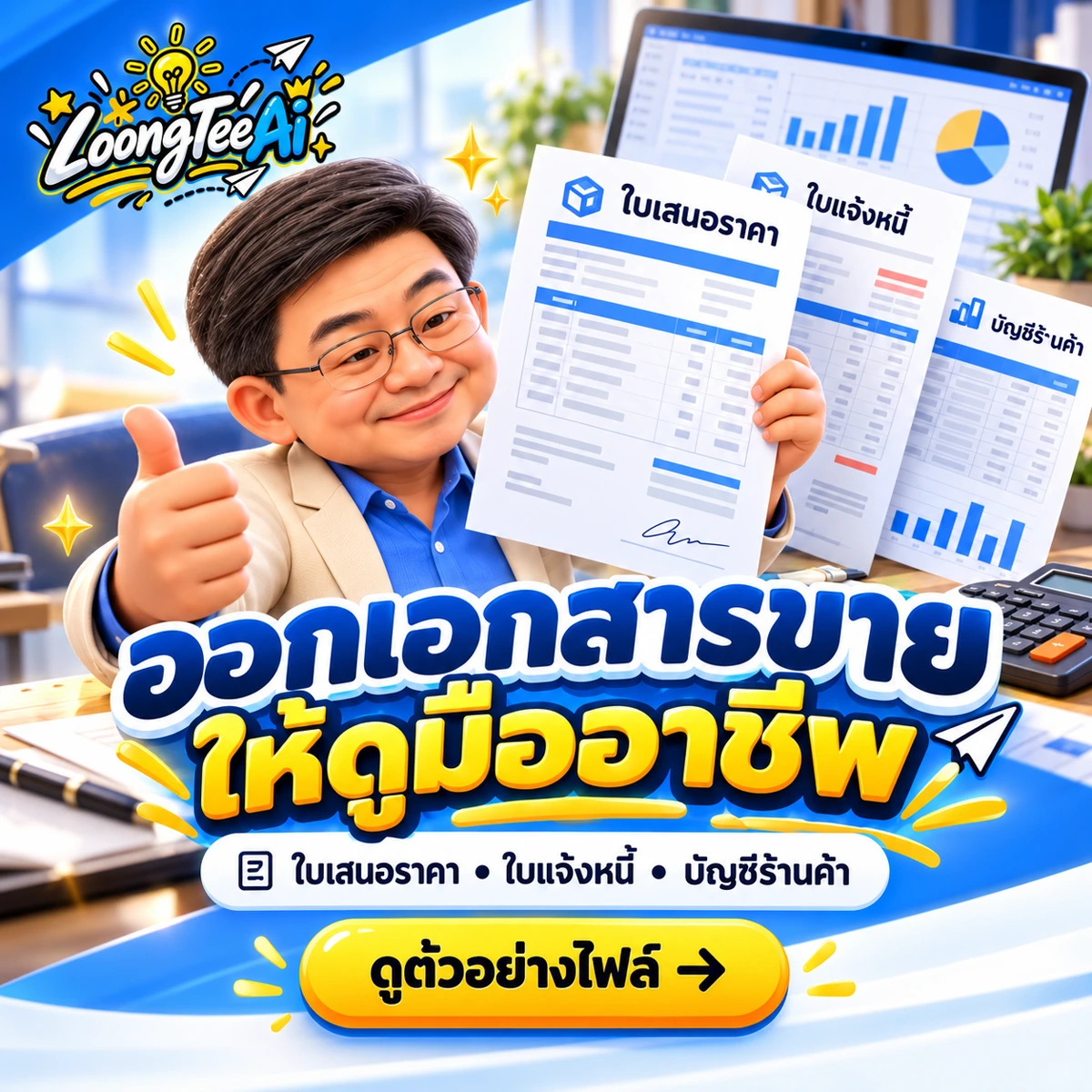เทมเพลตบัญชีร้านค้า ฟรีแลนซ์ ใบเสนอราคา ใบแจ้งหนี้