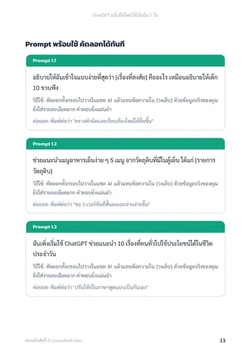 ChatGPT ฉบับมือใหม่ ใช้เป็นใน 7 วัน หน้า 13