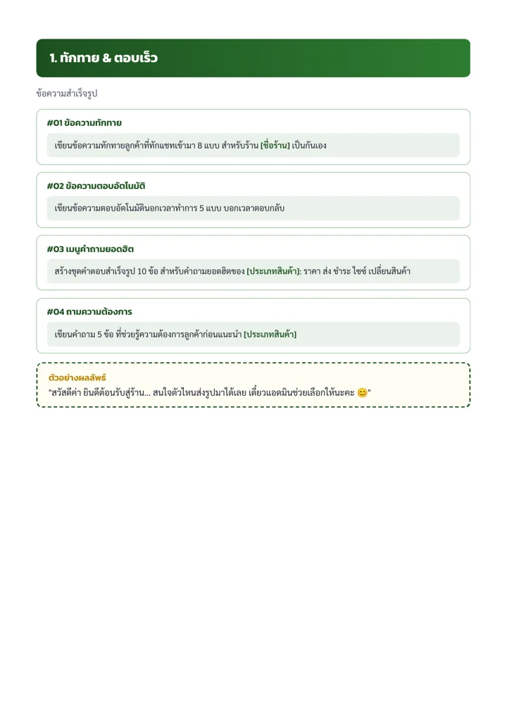 ตัวอย่าง Prompt หมวดแรก