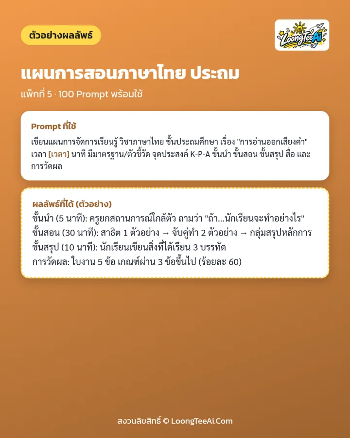Sample prompt and output