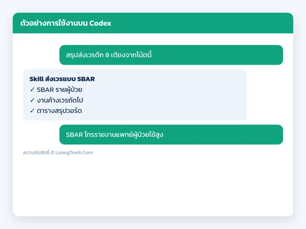 ตัวอย่างการใช้งาน