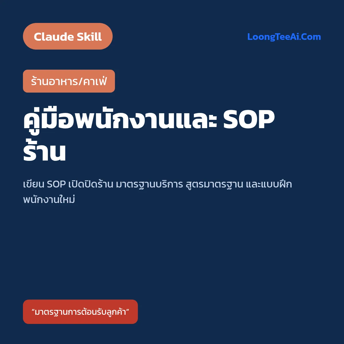 Skill คู่มือพนักงานและ SOP ร้าน (Claude) — ร้านอาหาร/คาเฟ่