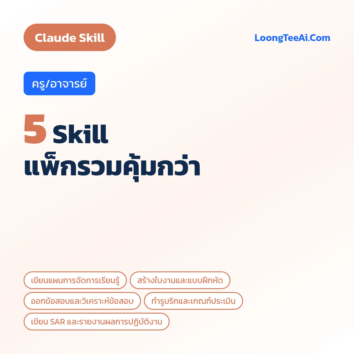 แพ็กรวม 5 Skill ครู/อาจารย์ (Claude)