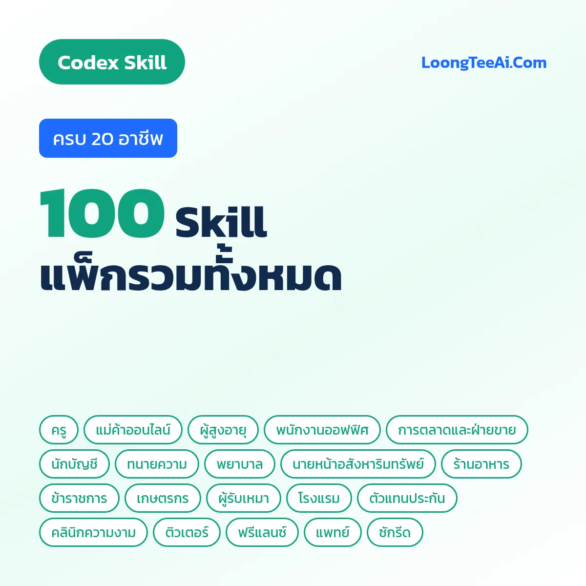 แพ็กรวม 100 Skill 20 อาชีพ (Codex)