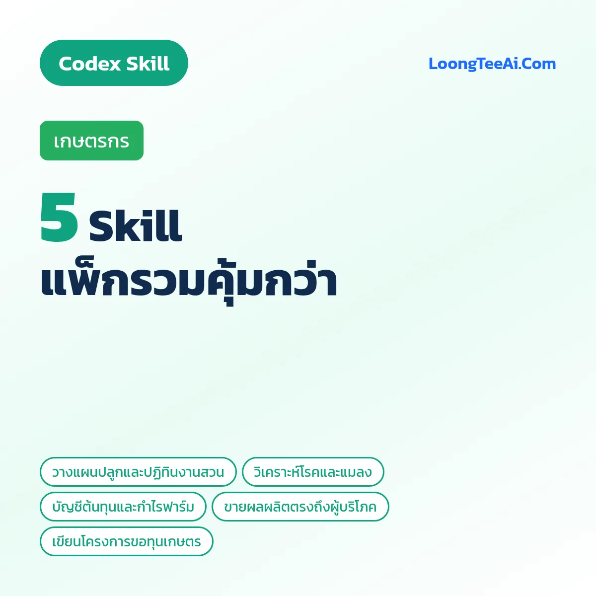 แพ็กรวม 5 Skill เกษตรกร (Codex)