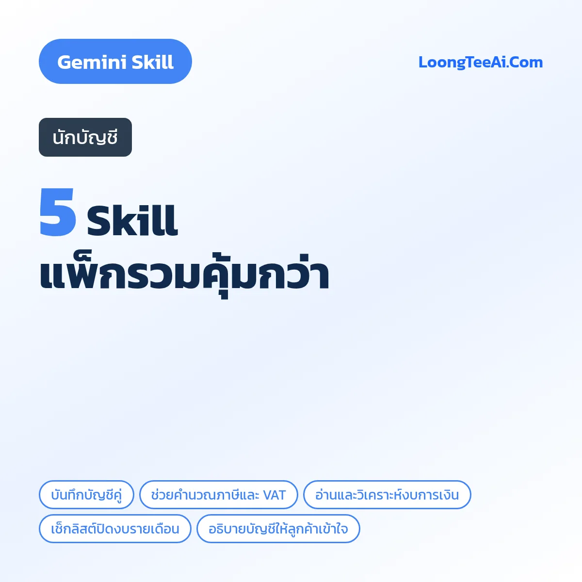 แพ็กรวม 5 Skill นักบัญชี (Gemini)