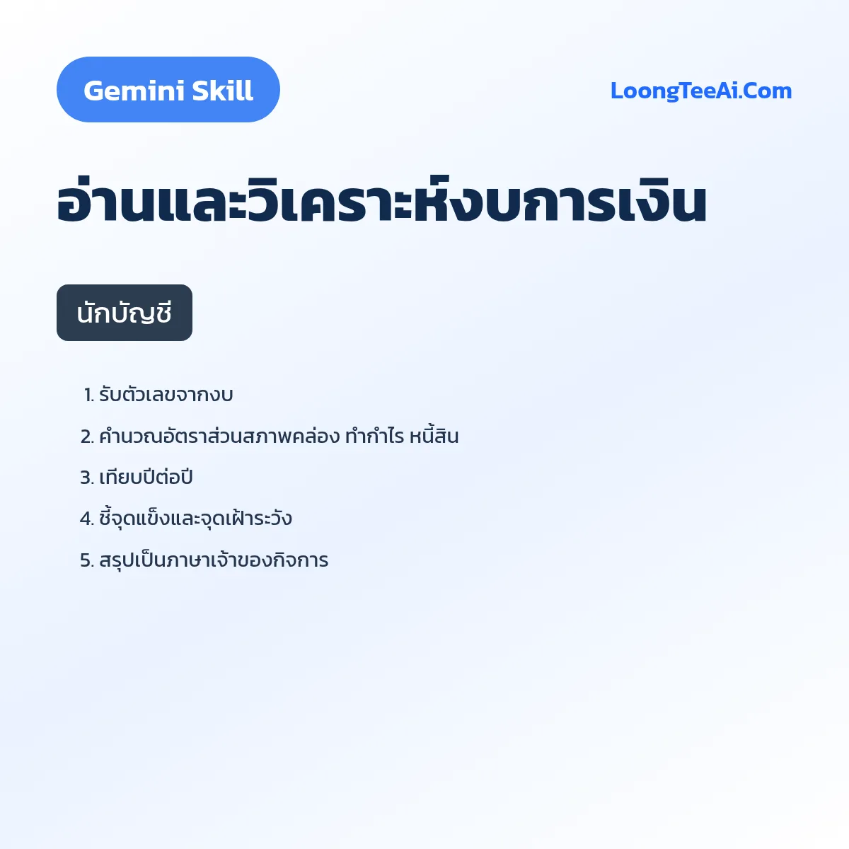 Skill อ่านและวิเคราะห์งบการเงิน (Gemini) — นักบัญชี