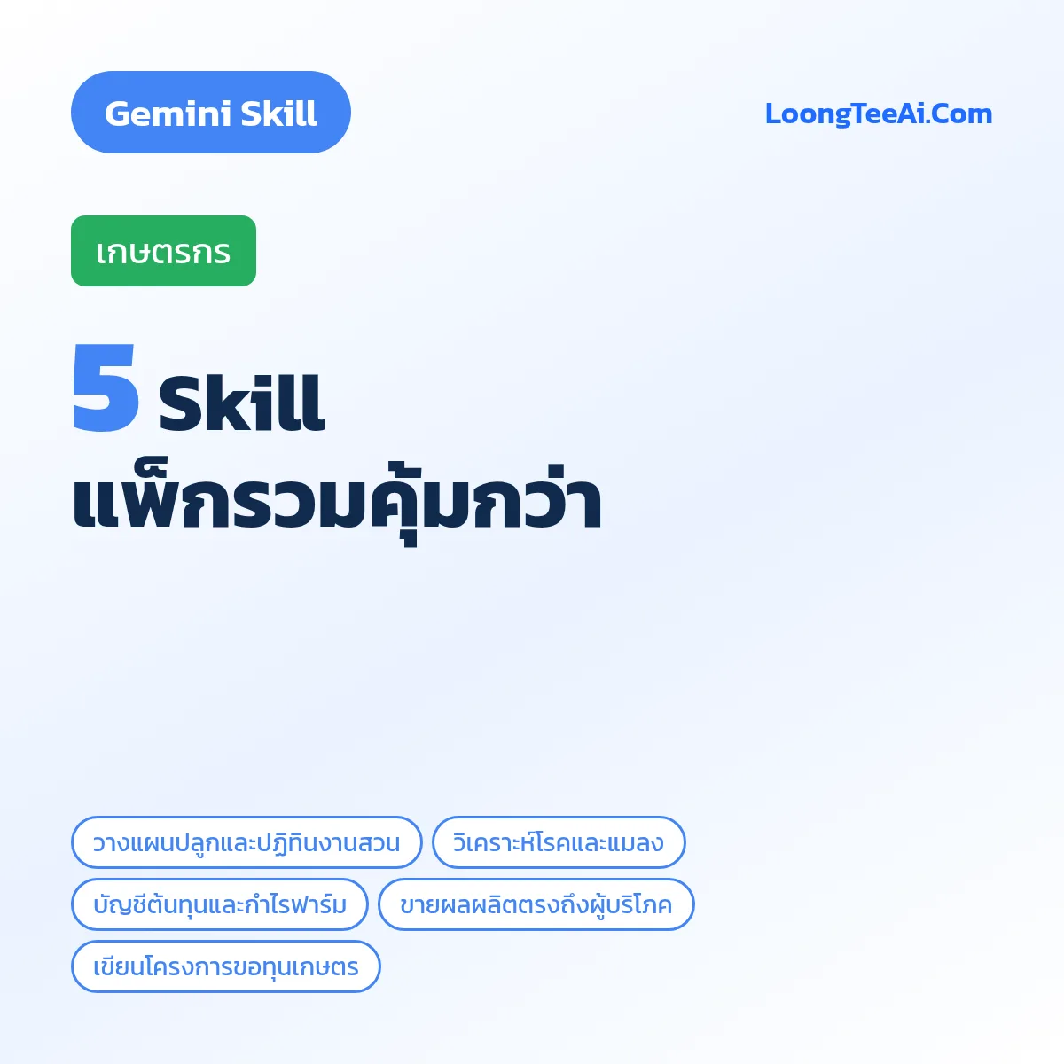 แพ็กรวม 5 Skill เกษตรกร (Gemini)