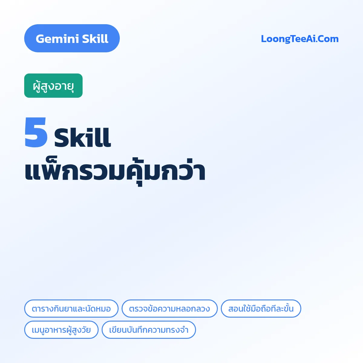 แพ็กรวม 5 Skill ผู้สูงอายุ (Gemini)