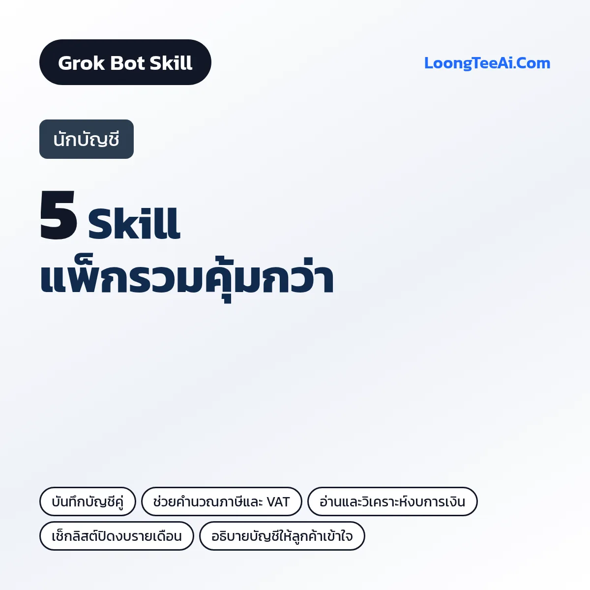 แพ็กรวม 5 Skill นักบัญชี (Grok Bot)