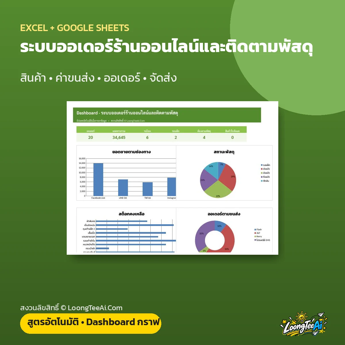 ระบบออเดอร์ร้านออนไลน์และติดตามพัสดุ